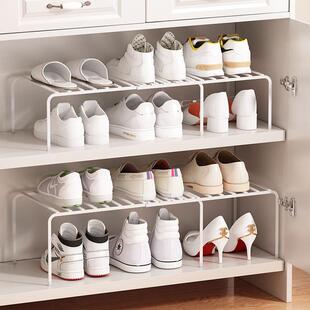 鞋架省空间鞋子收纳隔层架鞋柜橱柜内置隔板可伸缩分层置物架