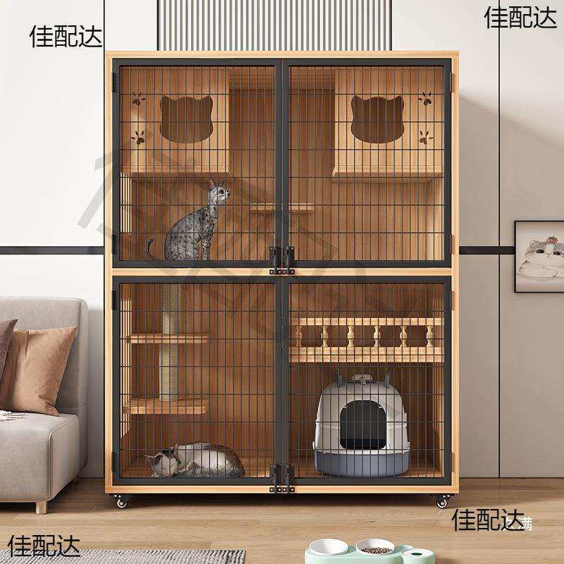 猫别墅家用室内猫柜双层实木猫窝猫笼猫爬架一体豪华猫屋大空间