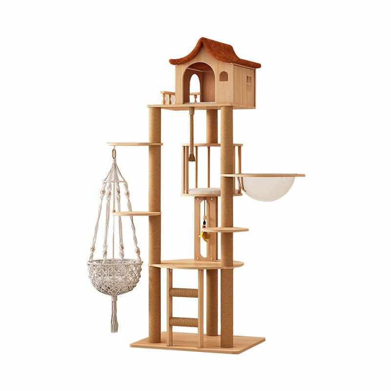 猫爬架猫窝猫树一体实木吊篮大型猫架子不占地太空舱剑麻猫咪玩具