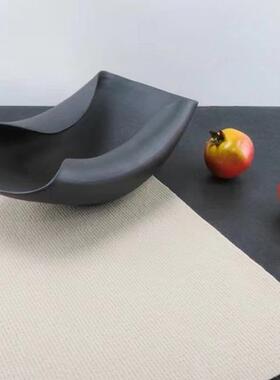 现代极简样板房客厅创意贝壳花器摆件白色果盘干花插花软装工艺品