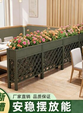 青灰色户外庭院花架隔断围栏木栅栏室内护栏餐厅塑木花架阳台架子
