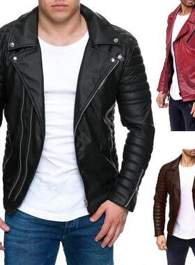 Leather jacket men's faction overcomes motorcycle leather