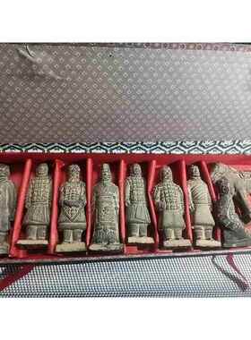 中国秦俑兵马俑五21304陶俑套黑泥俑西安旅色游工艺纪念品特件色
