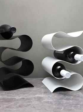 现代简约s形酒架金属饰品电视柜酒柜客厅餐厅装饰桌面创意展示