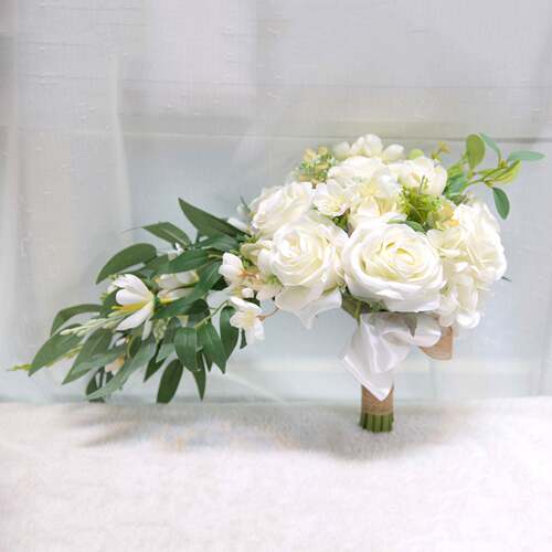 永恒天使947森系户外风格 新娘手捧花 婚庆用品 玫瑰水滴花束