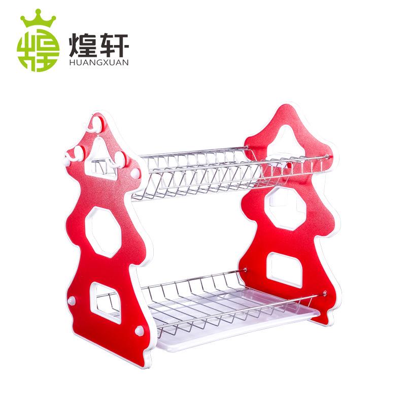 木质碗碟沥水架 家居置物沥水碗架 创意新款圣诞树收纳晾碗架图片