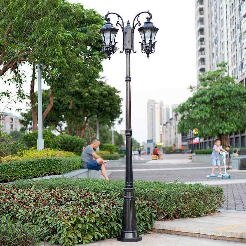 仿古路灯欧式户外防水景观220v接电高杆室外庭院led小区花园别墅