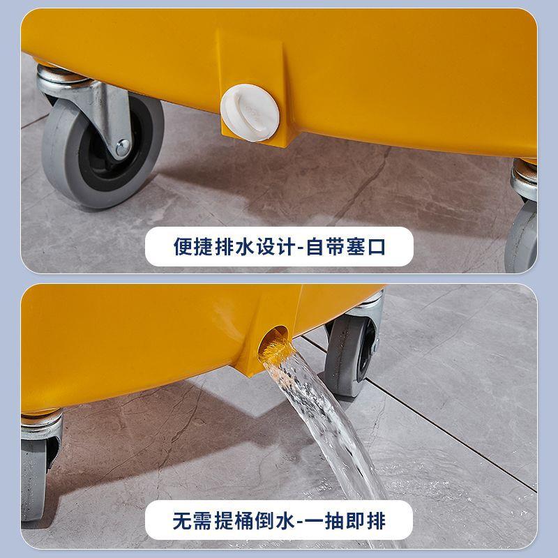 水移动榨车拖把桶水池酒店专用加墩布拖布厚挤压脱水拖式74地桶商
