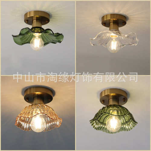 水晶具现代入户简约阳台走廊 过道灯创意奢吸顶灯红网玄关led灯轻