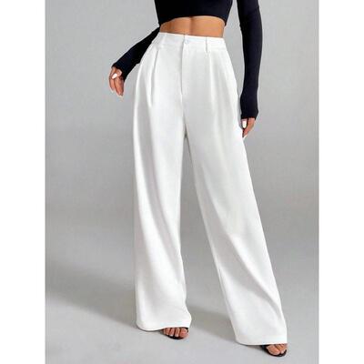 Y 18445 High waist wide leg pants 腰阔腿女裤