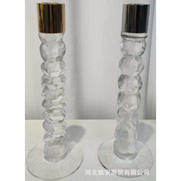 现代简约创意水晶烛台摆件餐桌电视柜床头柜样板房桌面软装饰品