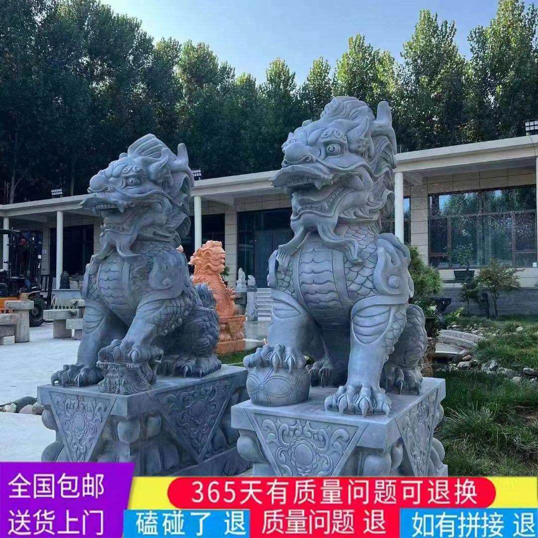 石雕麒麟一对龙爪款汉白玉青石石头貔貅庭院祠堂酒店摆件厂家供应