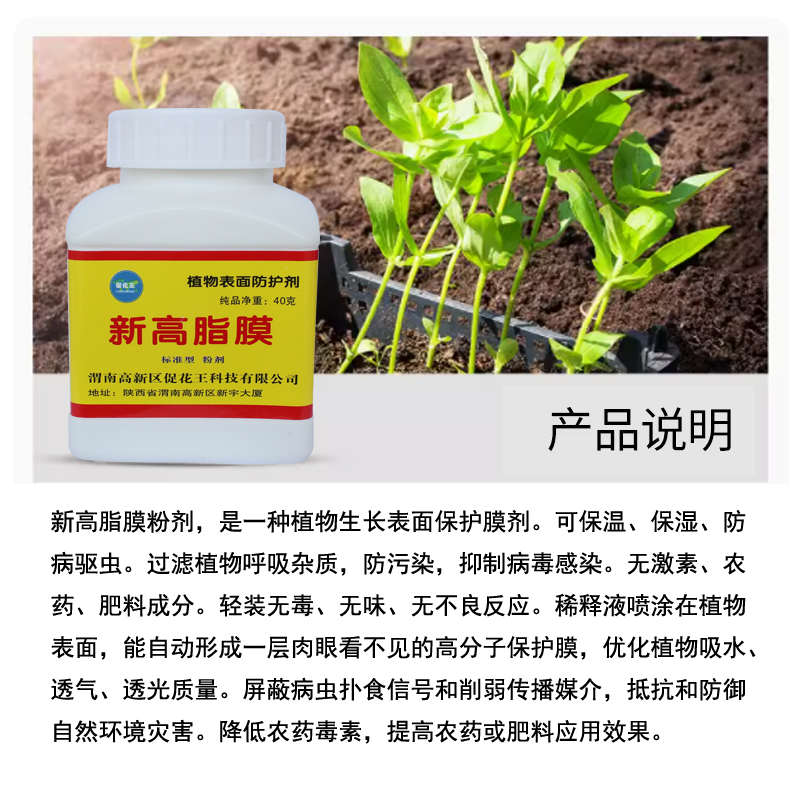 新高脂膜植物保护衣防病驱虫提高抵抗力防寒抗冻拌种果面光洁保鲜
