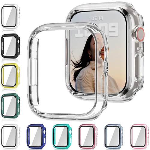 玻璃+盖，适用于Apple Watch 7 41毫米45毫米屏幕保护膜