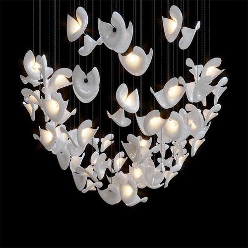 个性酒店大堂宴会厅售楼部吊灯创意造型复式前台别墅工程灯具工厂