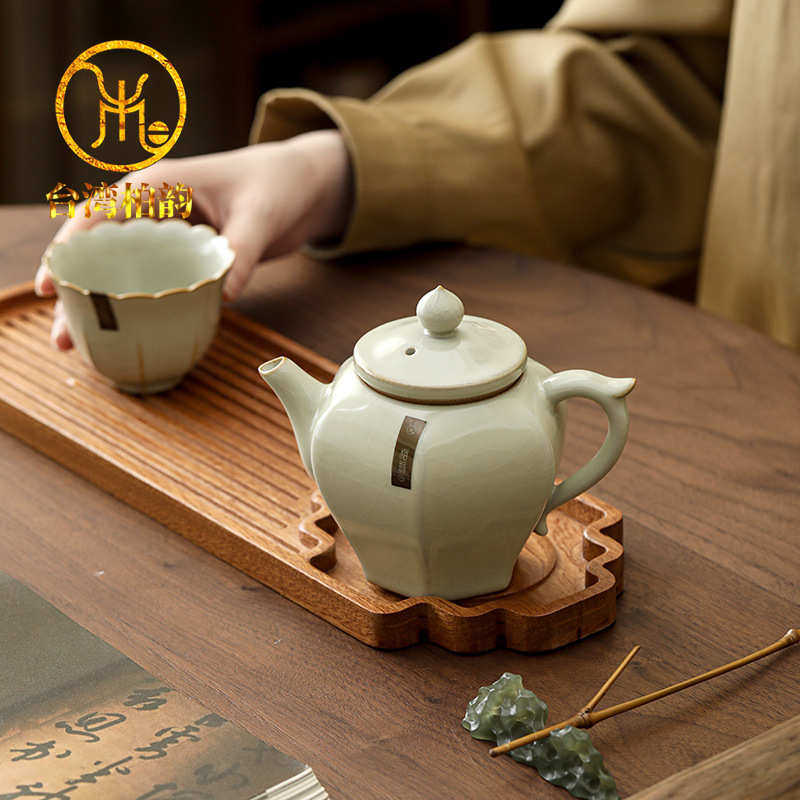 台湾柏韵邱卫国手泡茶壶汝窑茶壶手抓壶汝瓷开片冰裂纹泡茶器茶具