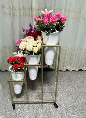 多层鲜架花多多移动花架05212简约颜色种选花择店架子
