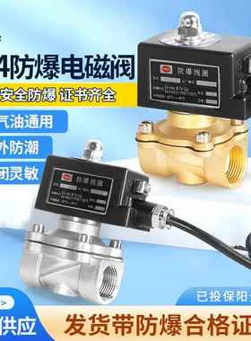 常闭防爆电磁阀矿用水阀气阀管道控制开关阀门dn15 50127v220v24v