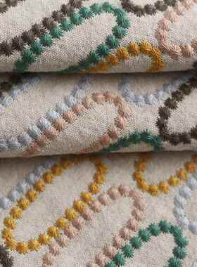 面柯桥料麻绣工花布简约E20176日韩风服装棉家纺手作艺品刺绣绣花