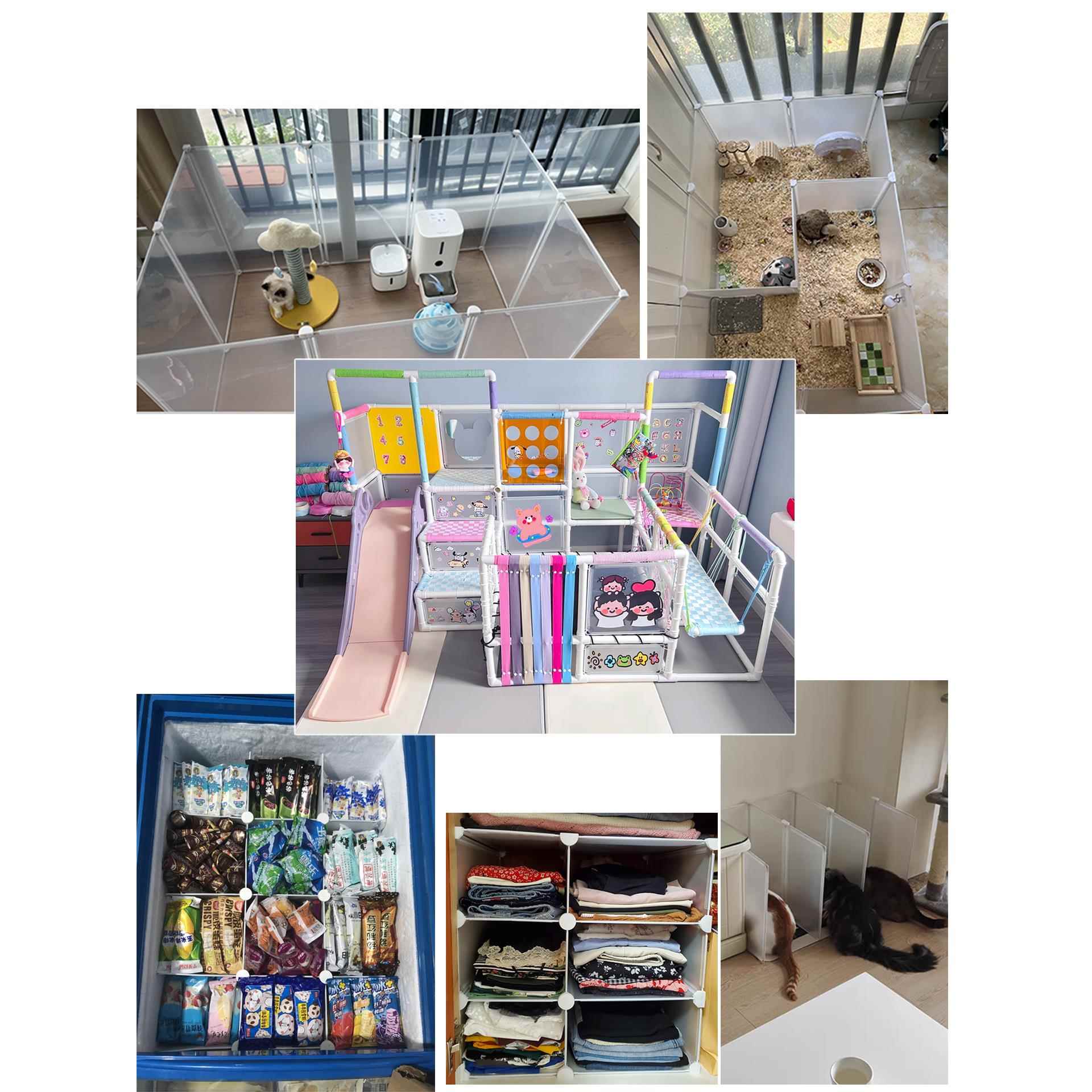 塑料DIY魔片衣柜乳白彩色分层板分隔板卡扣隔断挡板格片收纳图片