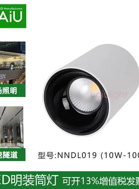 免开孔雨棚门头100WLED防水明装筒灯直径200*240mm80瓦吸顶筒灯