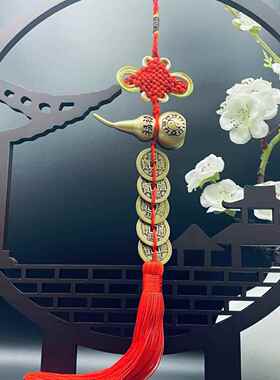 新款上开口黄铜大肚葫芦五帝钱腐蚀雕刻上开铜葫芦挂件封釉仿氧化