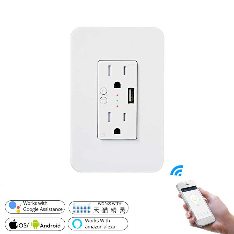 WIFI涂鸦智能插座120型app定时遥控USB分区控制家居智能插座