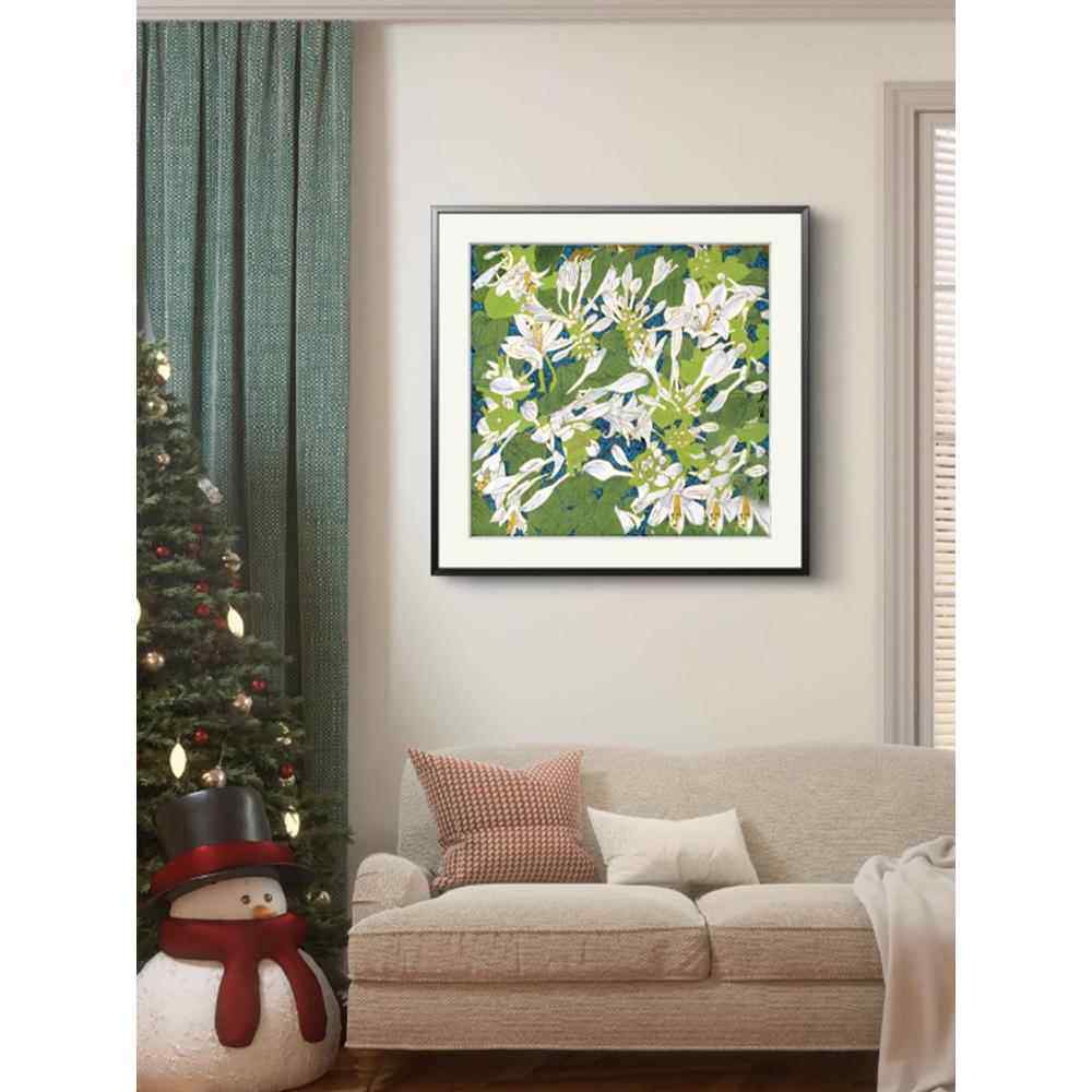 黄永玉玉簪花客厅装饰画新派彩墨绿色花卉卧室玄关沙发背景墙挂画,家居饰品,现代装饰画,淘宝优惠券,粉丝福利购,淘宝优惠卷