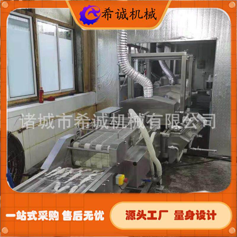 全自动带鱼上浆油炸机 红豆派面包上浆上糠加工设备 鸡排上糠机