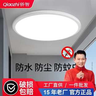 led三防吸顶灯超薄圆形防水卫生间浴室阳台厨卫灯感应过道走廊灯
