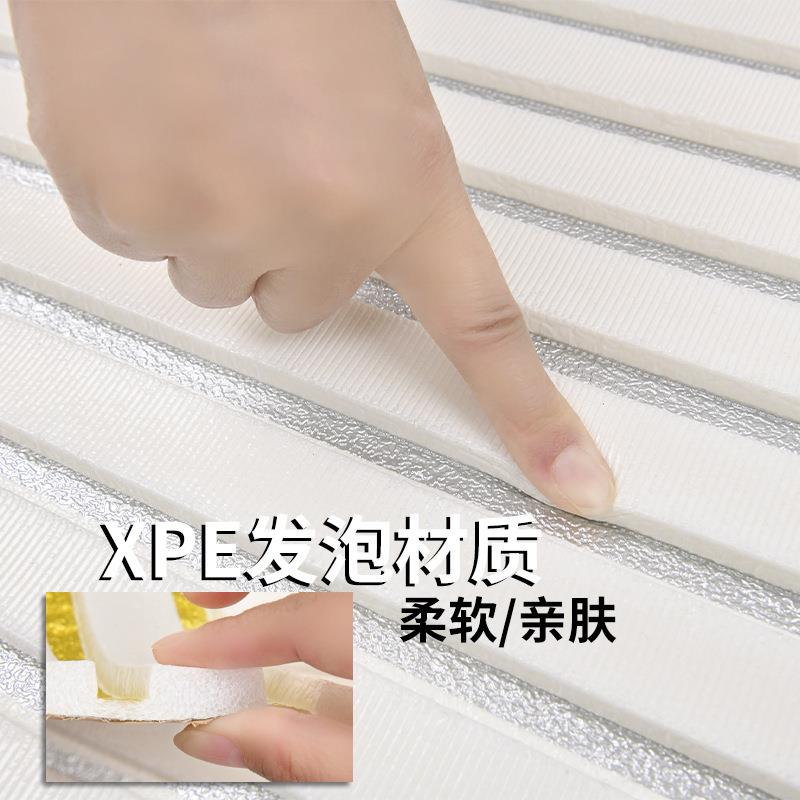 新款直销墙纸自粘立体格栅凹凸墙贴防水防潮直播间客厅沙发电视背