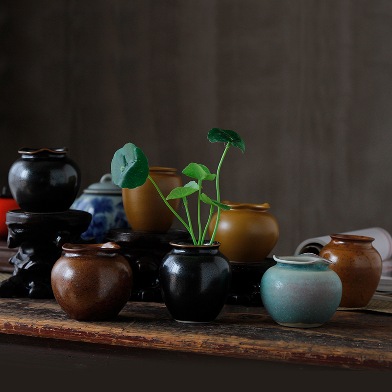 陶瓷花器北欧ins小花瓶复古干花插花装饰摆件客厅中式粗陶罐水培