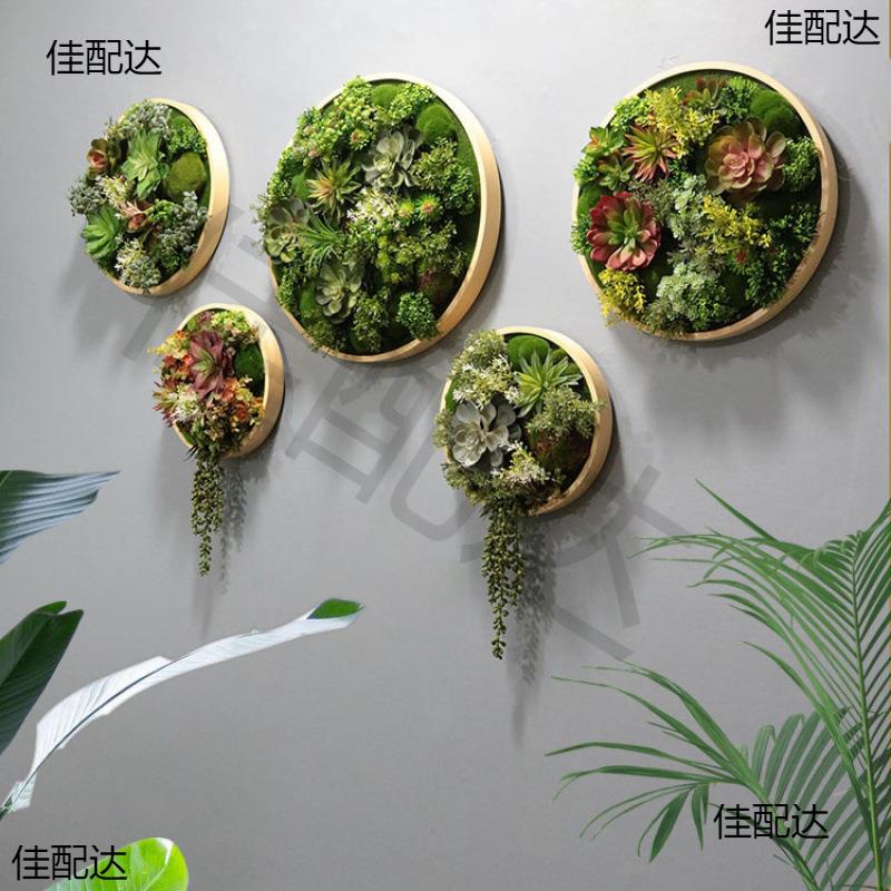 创意绿植墙体植圆形墙壁餐厅墙面框装饰壁挂花植物挂墙客厅