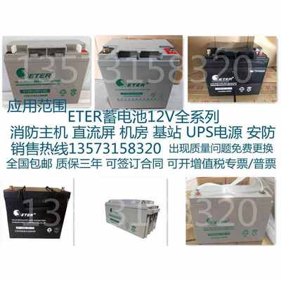 ETER蓄电池HSE100-12/12V100AH65A55A40A24A17直流屏EPS/UPS电源