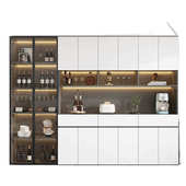 实木餐边柜一体靠墙轻奢酒柜高柜厨房储物柜子碗柜家用客厅茶水柜