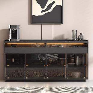 色岩板餐边柜客厅家用轻奢约现黑YUN代房边柜茶简水柜2025厨新款