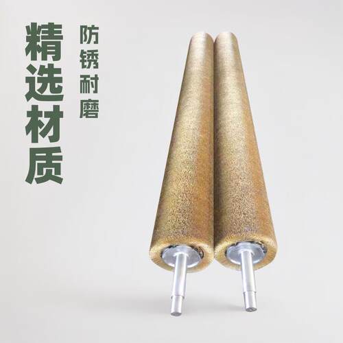 钢丝辊毛刷辊机械缠绕圆形滚筒刷金属除锈抛光除毛刺镀铜丝刷