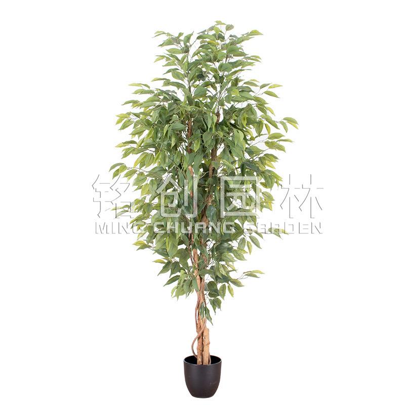 仿真绿植假榕树盆栽人造迷你榕树装饰用仿真榕树仿真植物景观