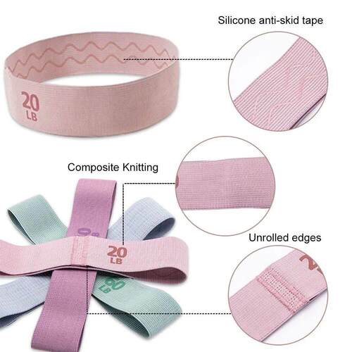 Elastic Resistance Booty Workout Bands Anti-Slip Squat Expan