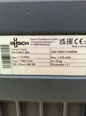 普旭真空泵 BUSCH R5 RA0040F RA0063F RA0100F RA02 40A RA0360A