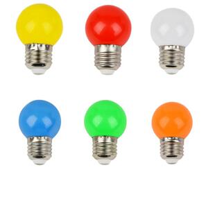 黄色和橙色Led彩色灯泡G45户外装 螺旋顶红色 白色 绿色 蓝色