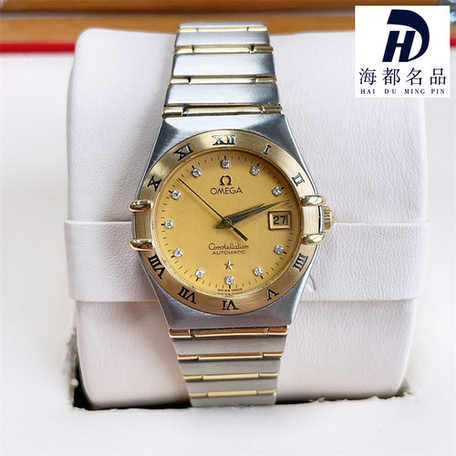 一口价98新欧米茄27MM星座间黄金自动机械表女士手表1292.15.00