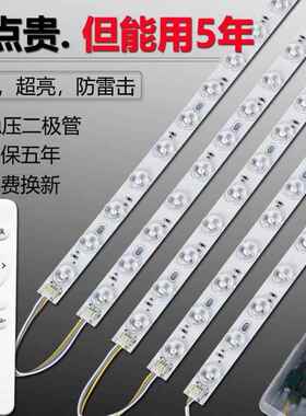 led灯条长条超亮吸顶灯灯芯灯带条可替换灯管模组光源客厅遥控款