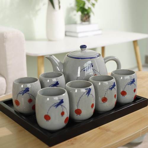 高档大容具量绘陶瓷茶套装茶壶杯复饭古手青花瓷功夫茶具耐高温店