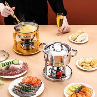 不锈钢火锅单人小火锅一人一锅小火锅电火锅家用位酒精火锅炉子商