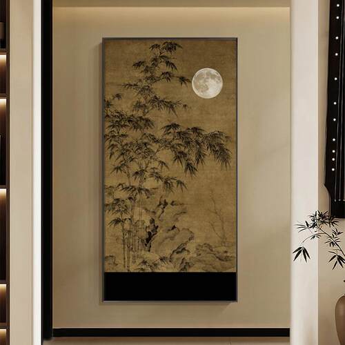 风中式古玄关装饰画宋美学走复廊尽头挂画YZ202407代中古茶室书房