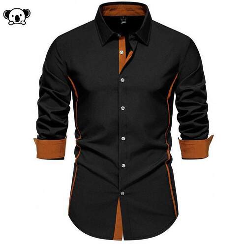 O 45493 Men Colour-blocked Shirt Colour-blocked撞色衬衫