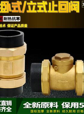 PE黄铜止回阀4/6分1寸卧式立式止阀内外丝水管道止逆阀DN40/50/63