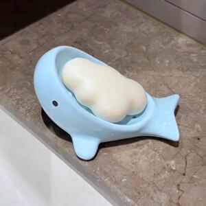 肥皂盒学生宿舍可爱海豚陶瓷台面香皂盒沥水皂碟防积水收纳置物架