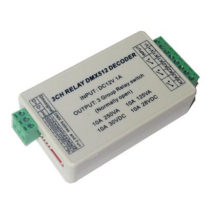 DMX512继电器灯具驱动解码器控制器配件WS-DMX-RELAY-3CH 10A*3CH